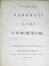 BASKERVILLE PRESS.  Terentius Afer, Publius. Comoediae.  1772